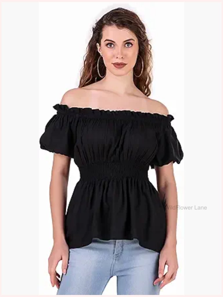 Womens Steampunk Renaissance Medieval Blouse Top